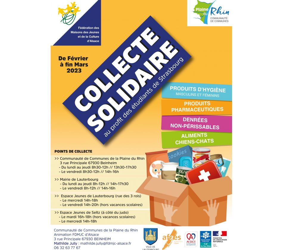 COLLECTE SOLIDAIRE DE DENREES POUR LES ETUDIANTS