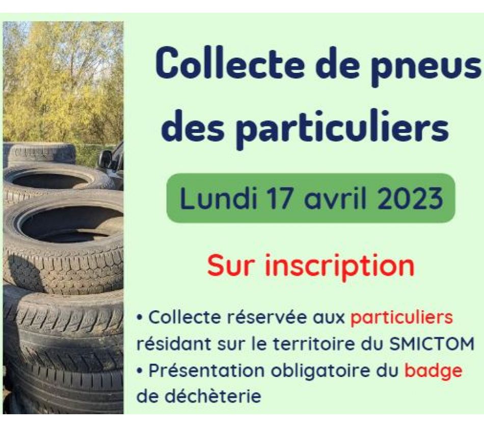Collecte de pneus printemps 2023 Collecte de pneus printemps 2023