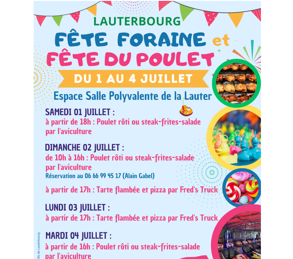 Fête foraine et fête du poulet à Lauterbourg Fête foraine et fête du poulet à Lauterbourg