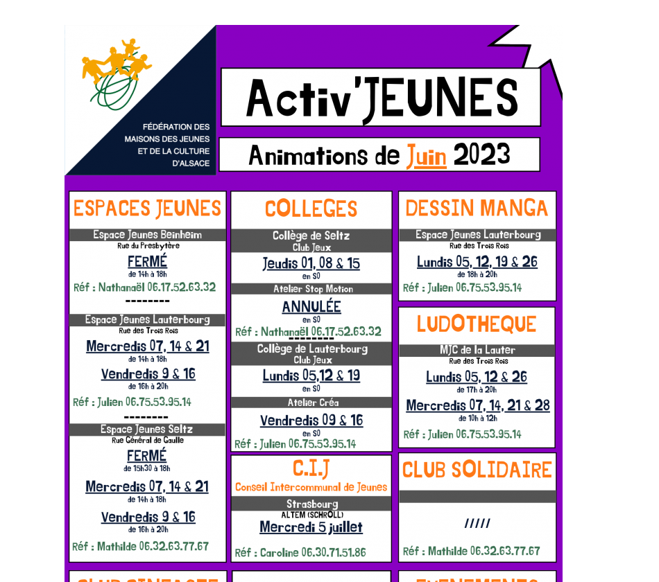 Activ'Jeunes Juin 2023