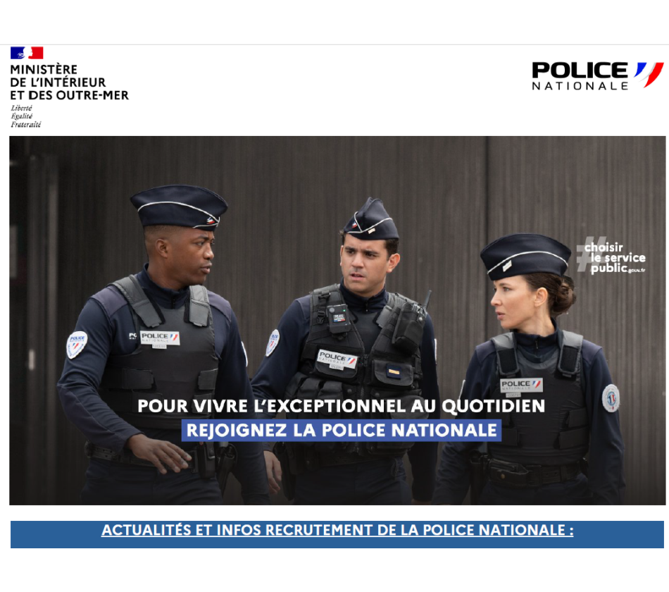 POLICE NATIONALE RECRUTEMENT POLICE NATIONALE RECRUTEMENT