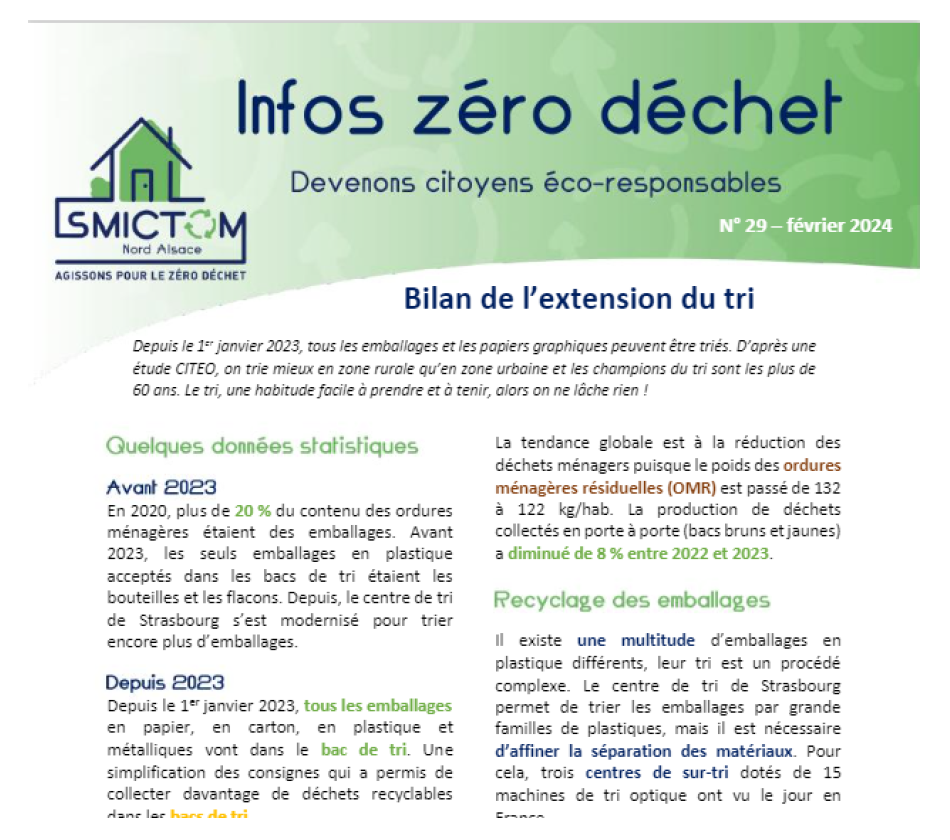 Bilan de l’extension du tri Bilan de l’extension du tri