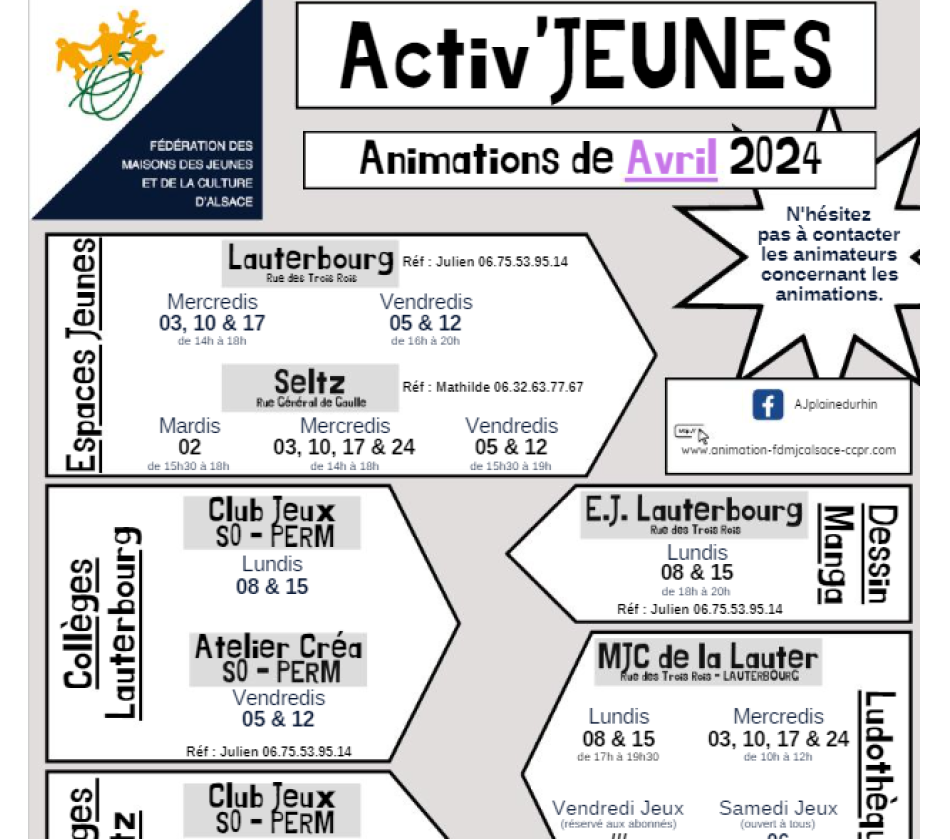 Activ'Jeunes avril
