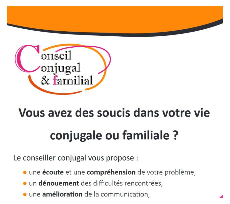 AGF - INFORMATION SUR LE CONSEIL CONJUGAL