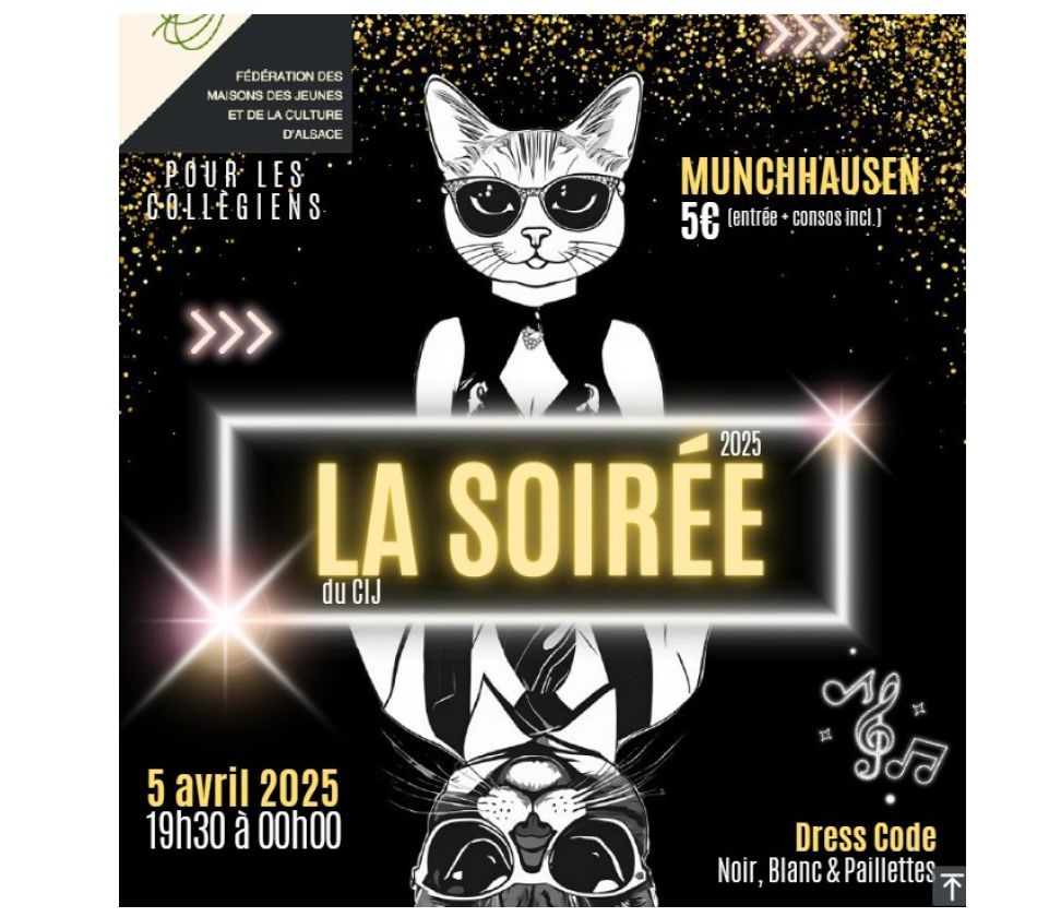 la SOIREE pour les collégiens