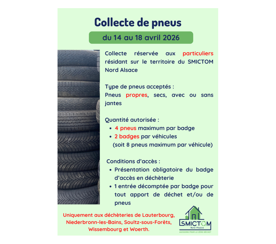 Collecte de pneus 2026
