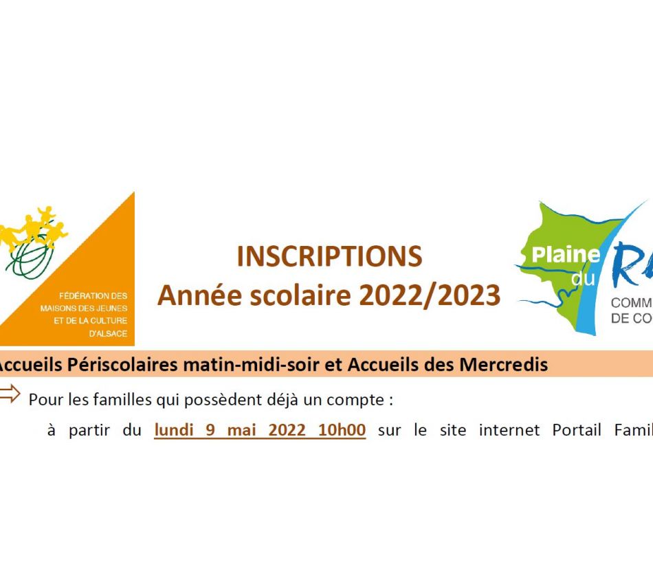 INSCRIPTIONS PERISCOLAIRES 22-23