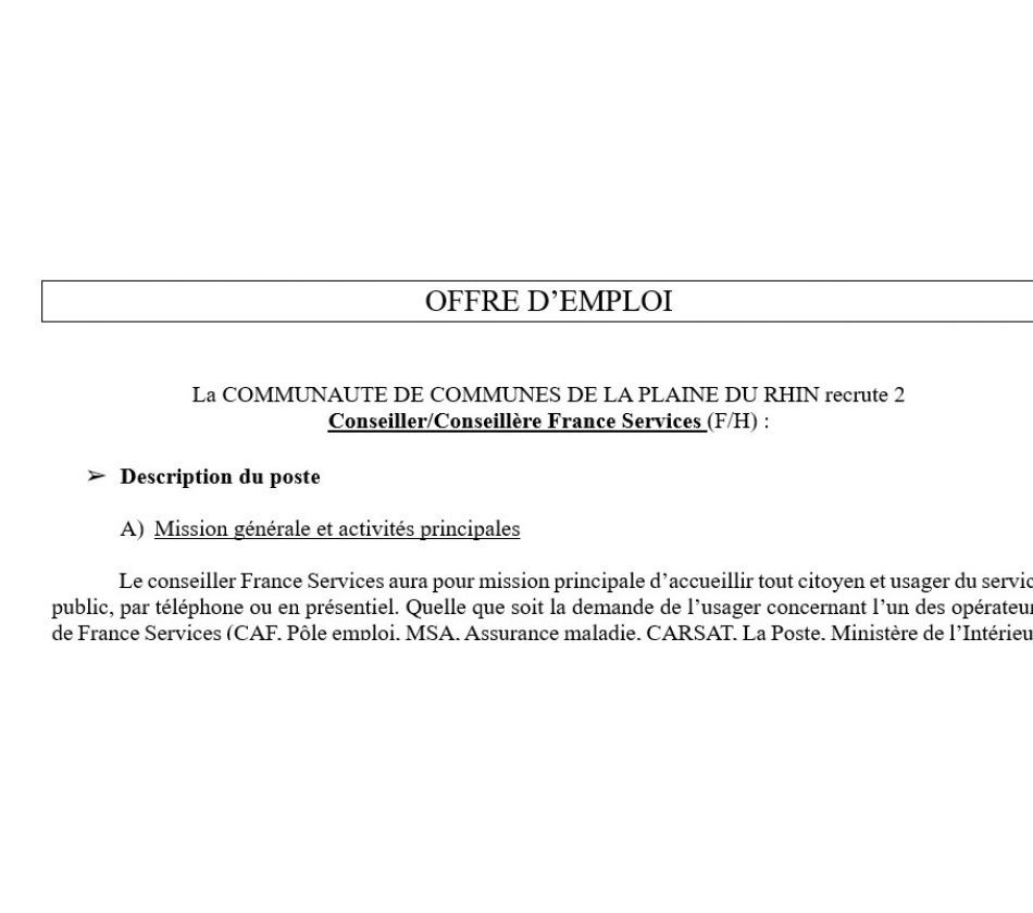 Offre d'emploi